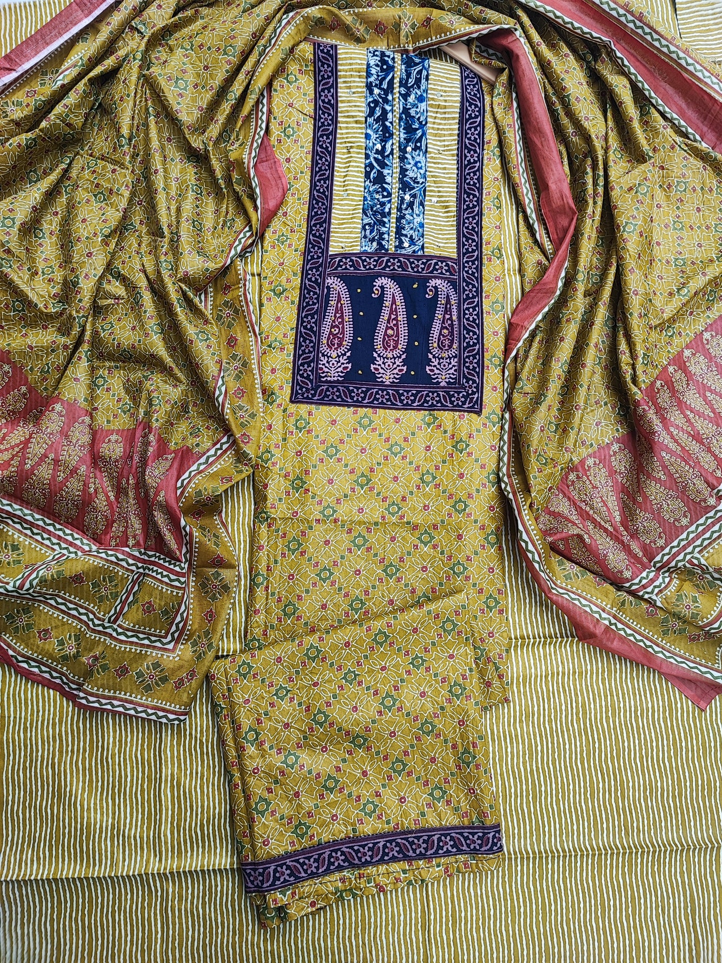 Mustard Printed Suits