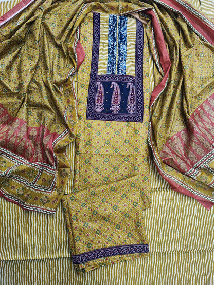 Mustard Printed Suits