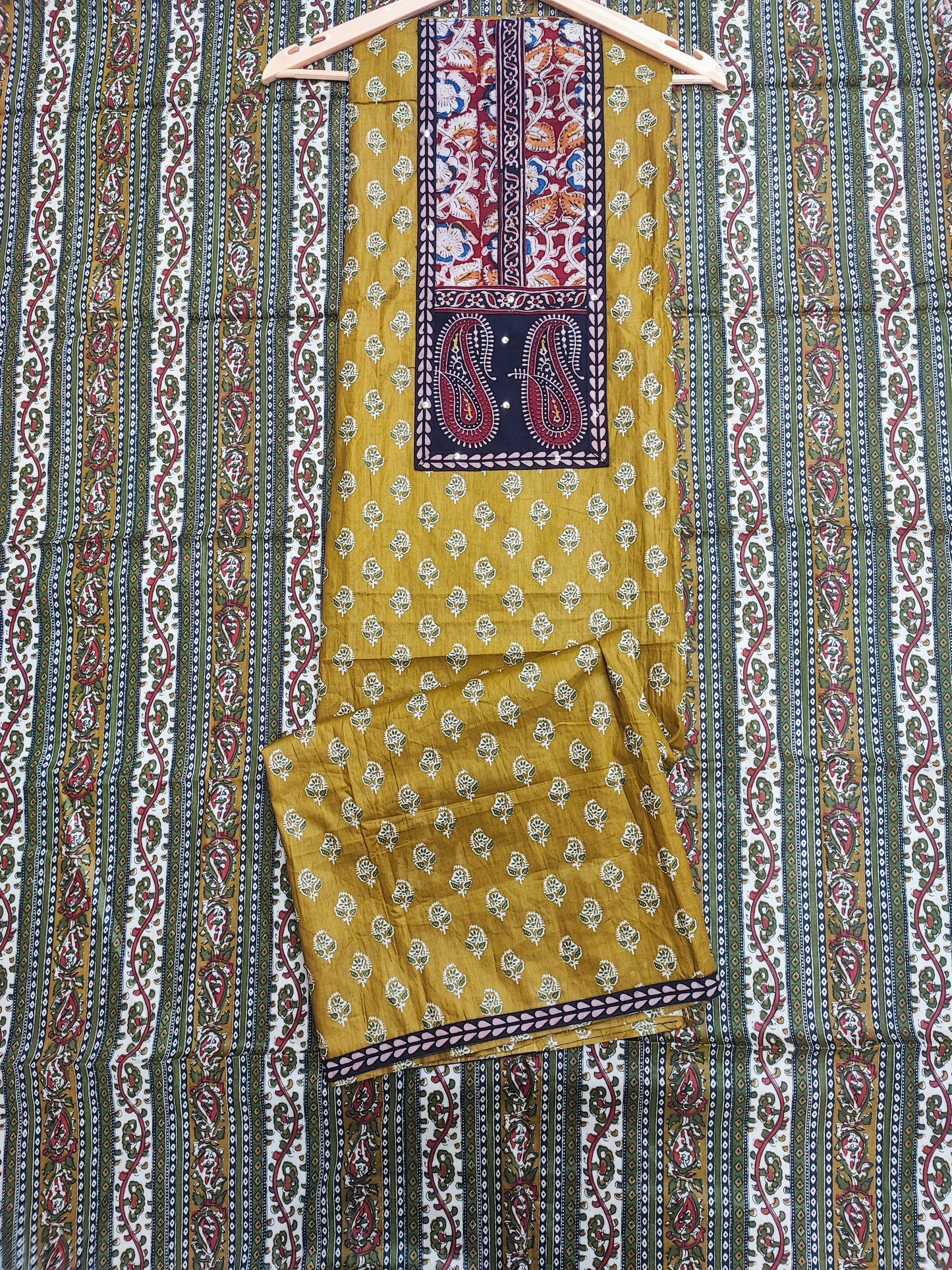 Mustard Printed Suits