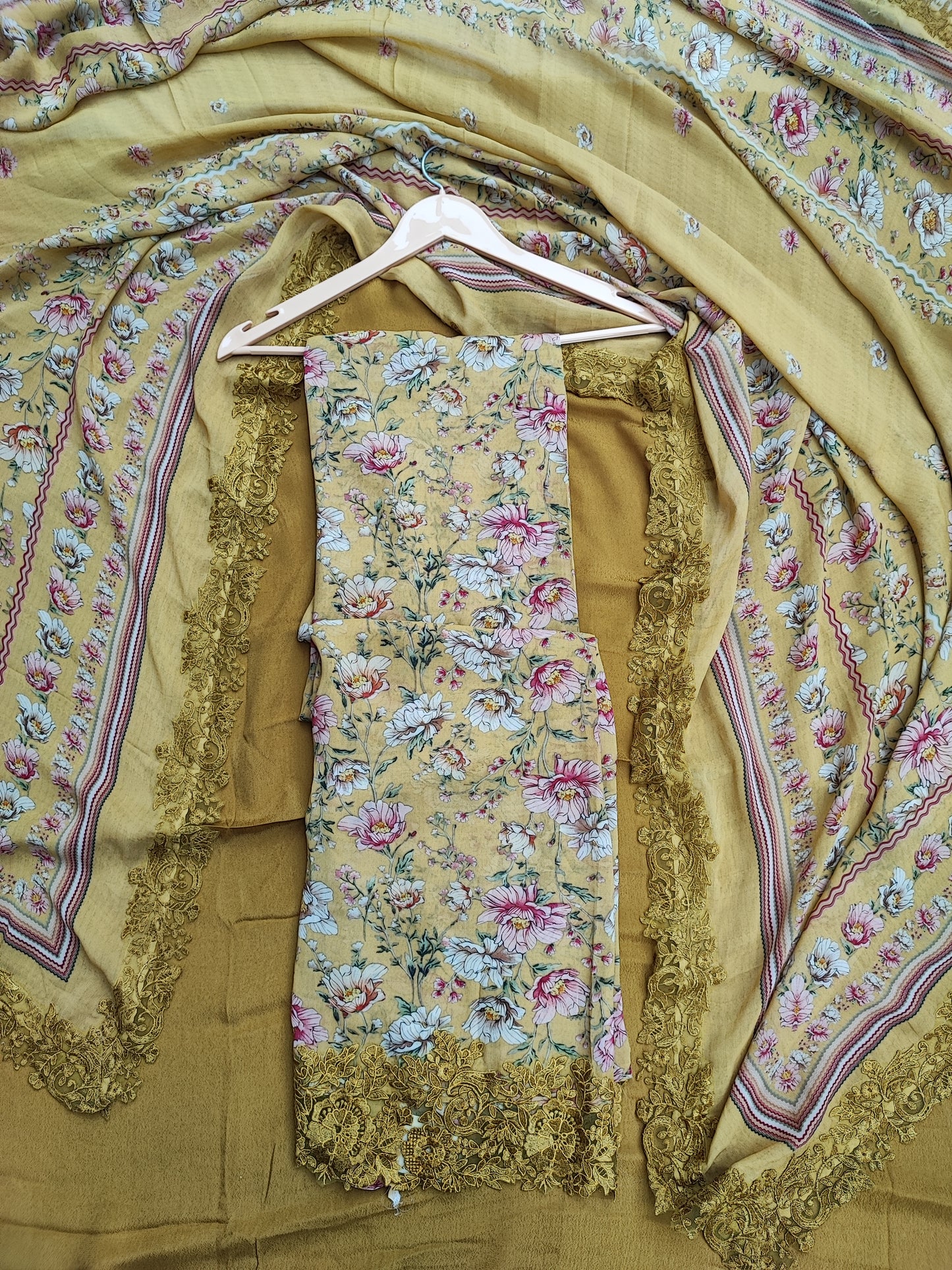Mustard Georgette Suit