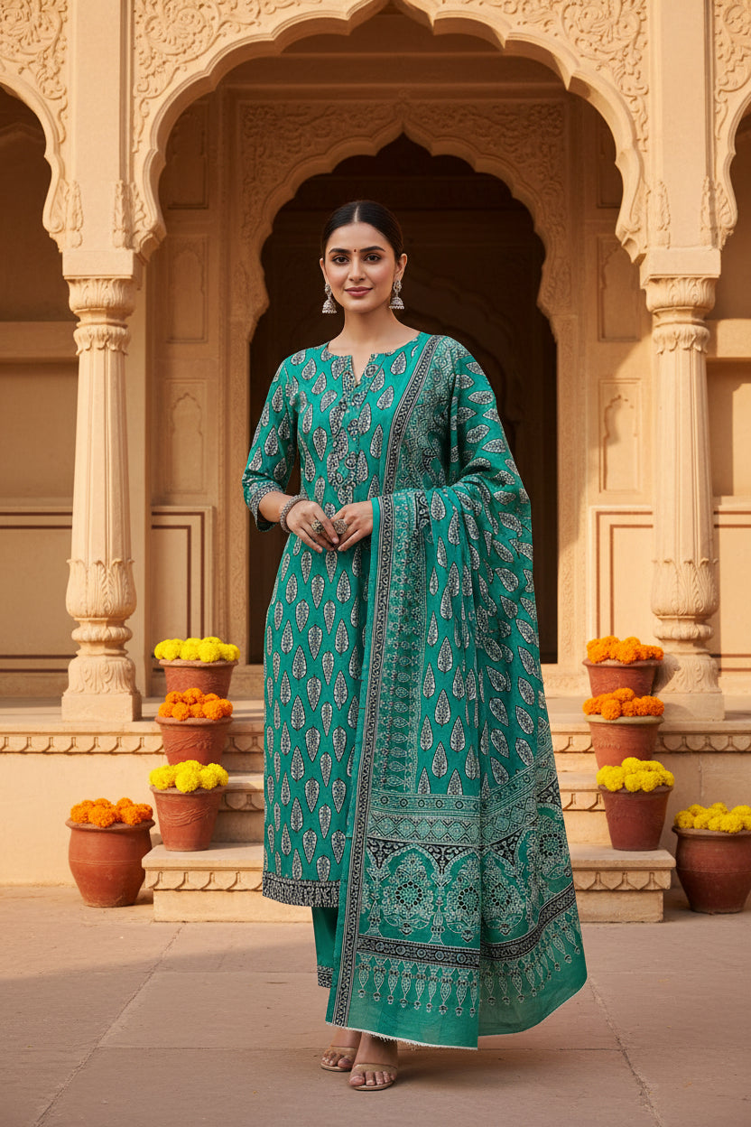 Rama Green Leaf Suit
