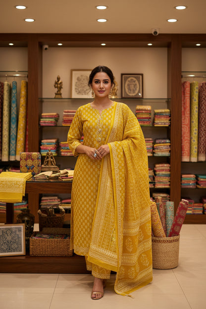 Yellow Floral Suit