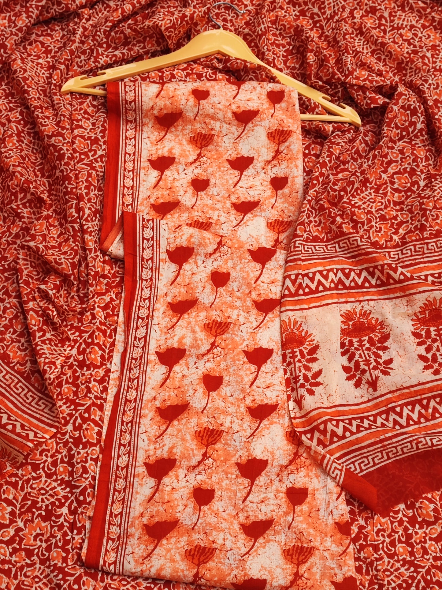 Orange Tulip Print Suit