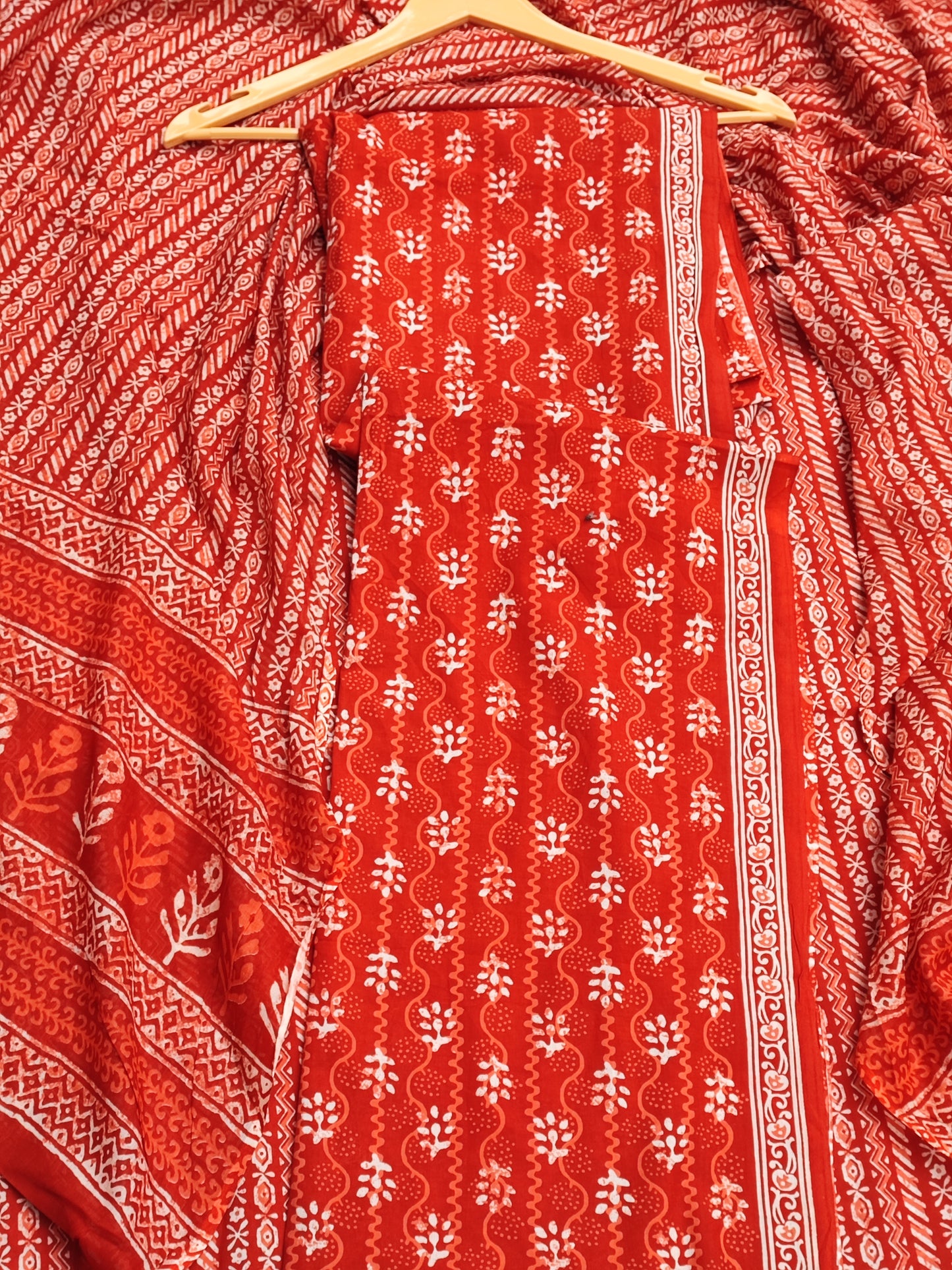 Orange Scroll Print Suit