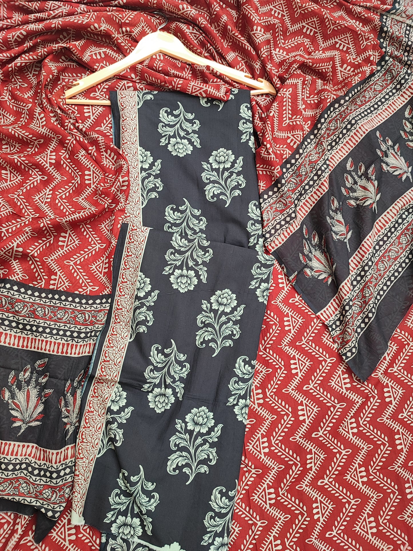 Black Mughal print Suit