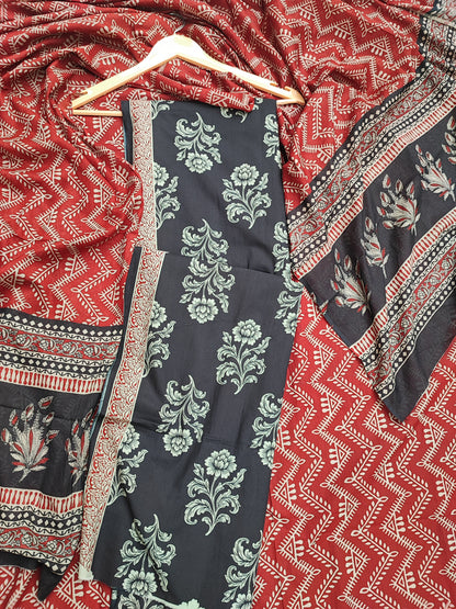 Black Mughal print Suit