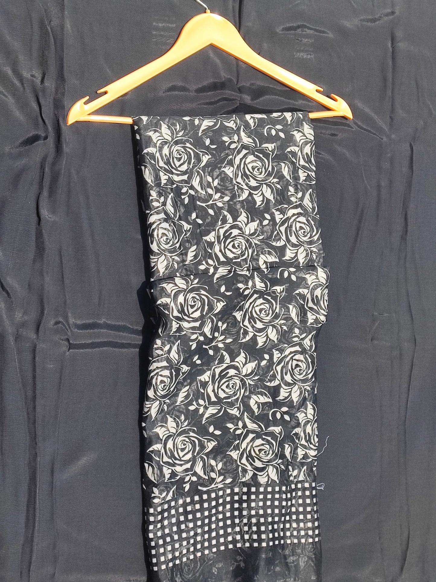 Black White Maheshwari Suit