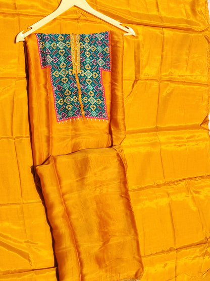 Mustard Patola Print Suit
