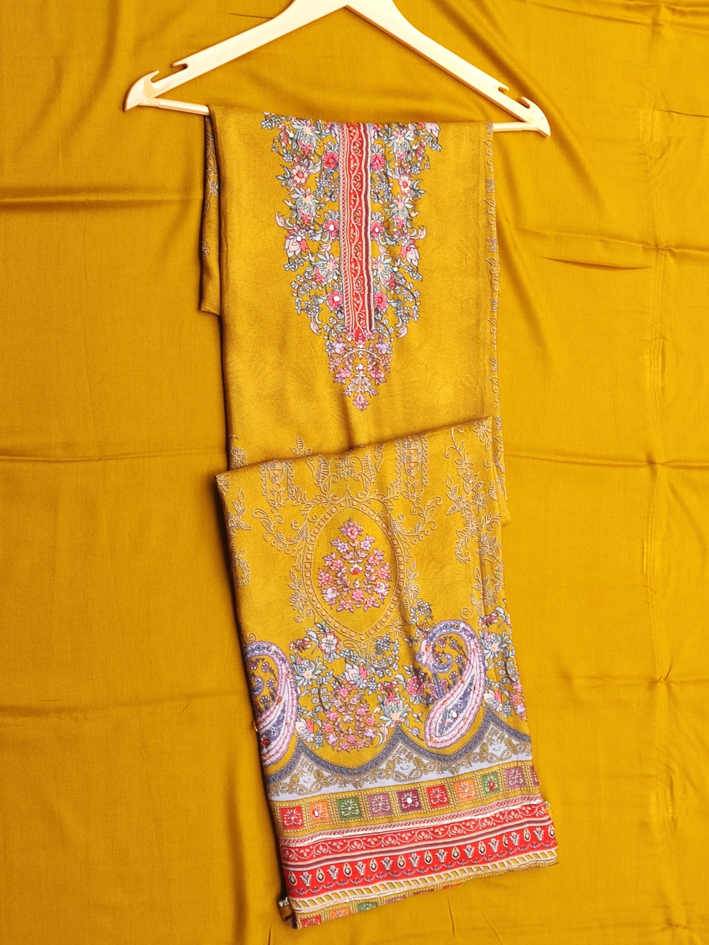 Mustard Printed suit