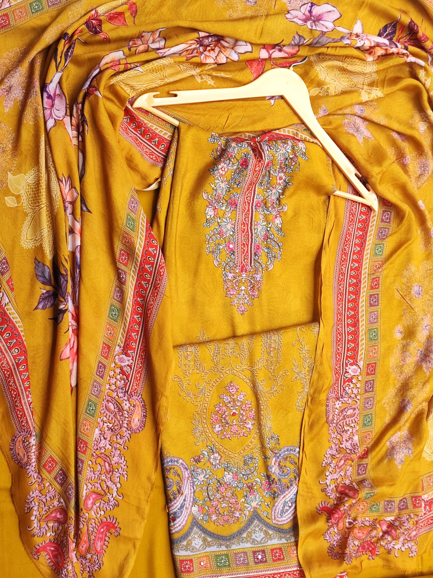 Mustard Printed suit