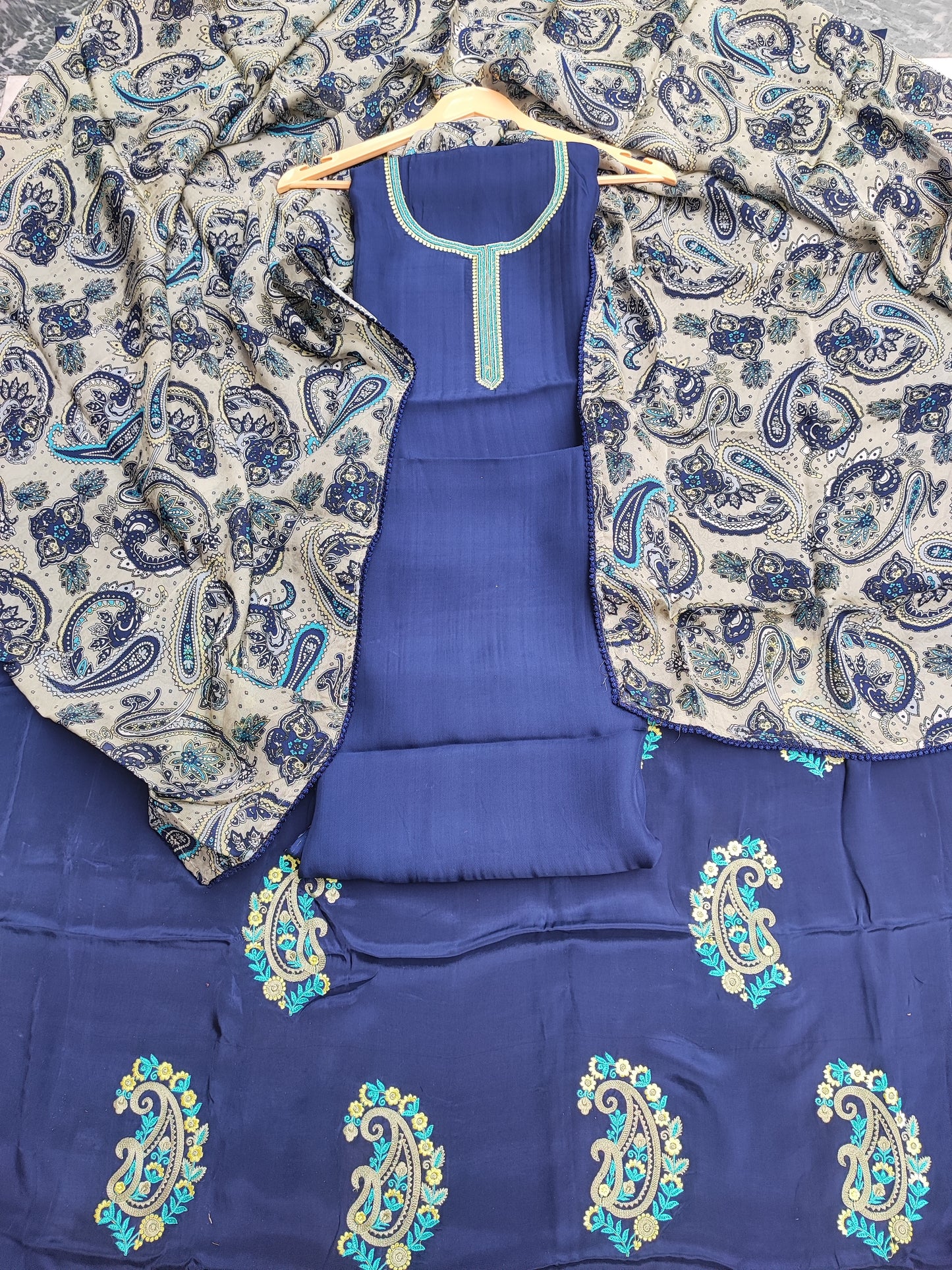 Navi Blue Farshi suit