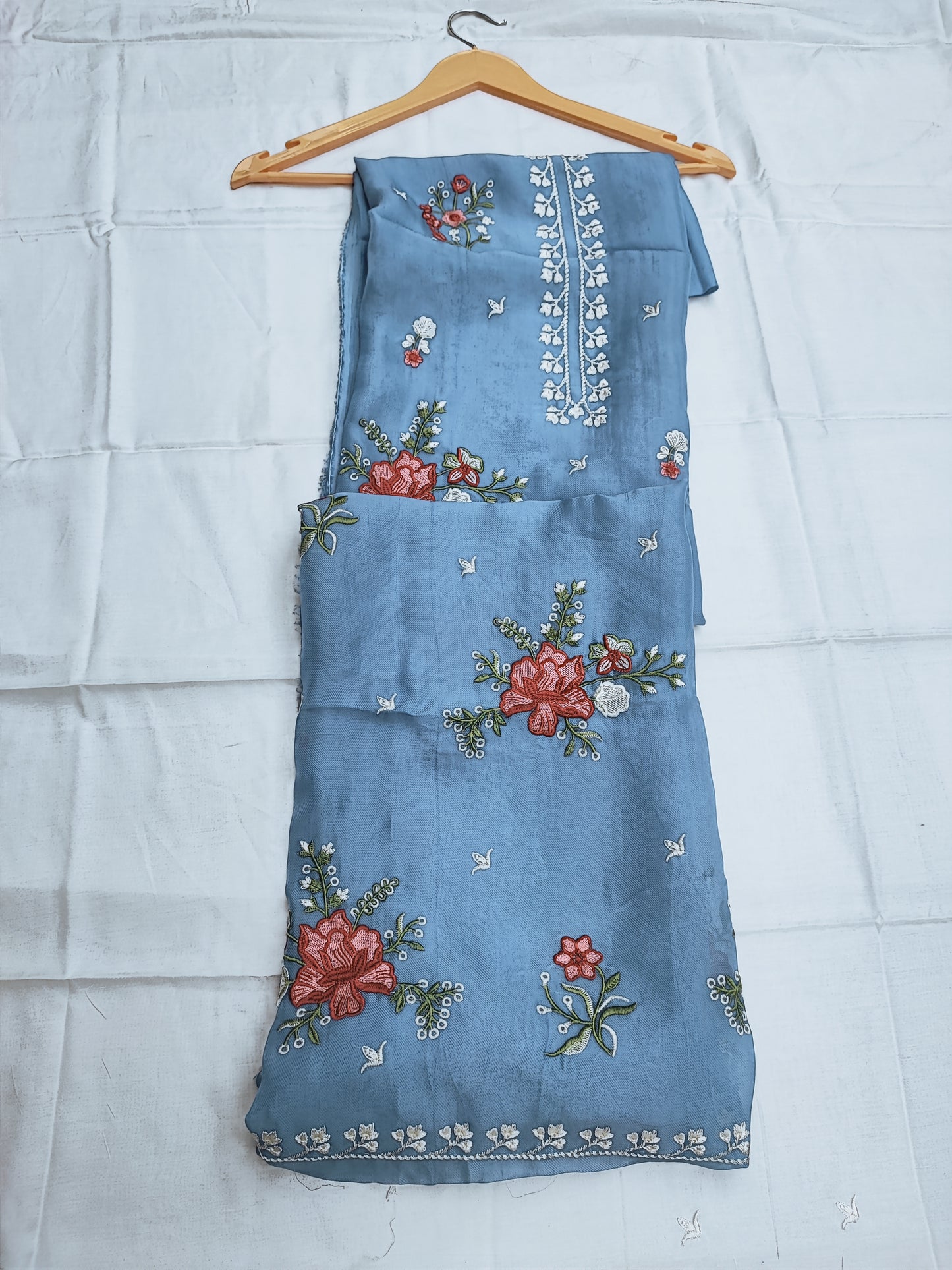 IceBlue Red Flower suit