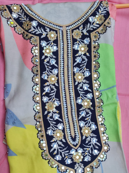 Printed Neon Muslin suits