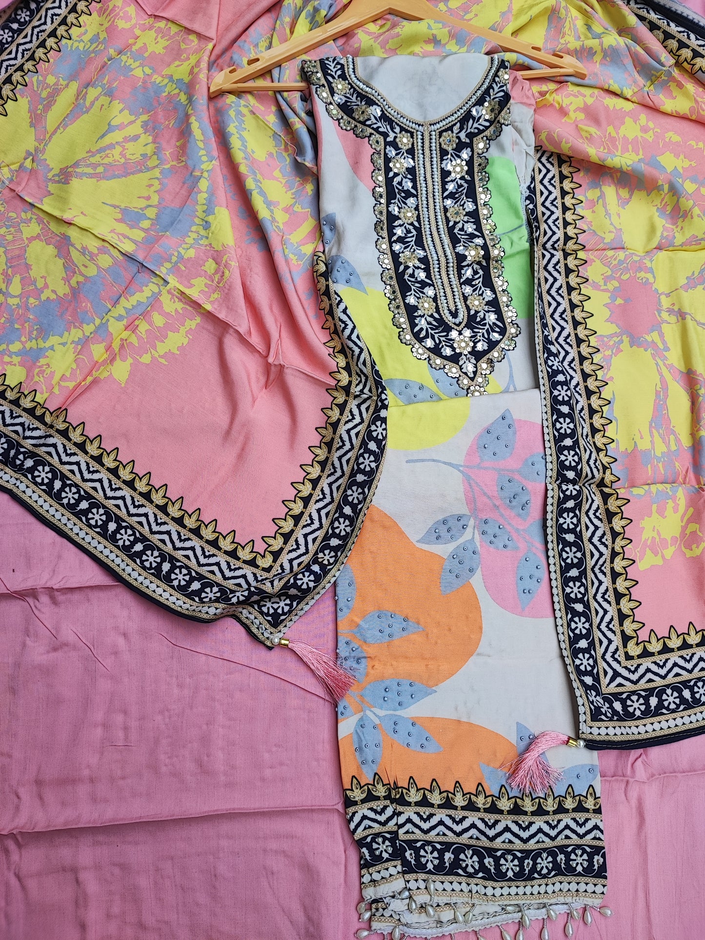 Printed Neon Muslin suits
