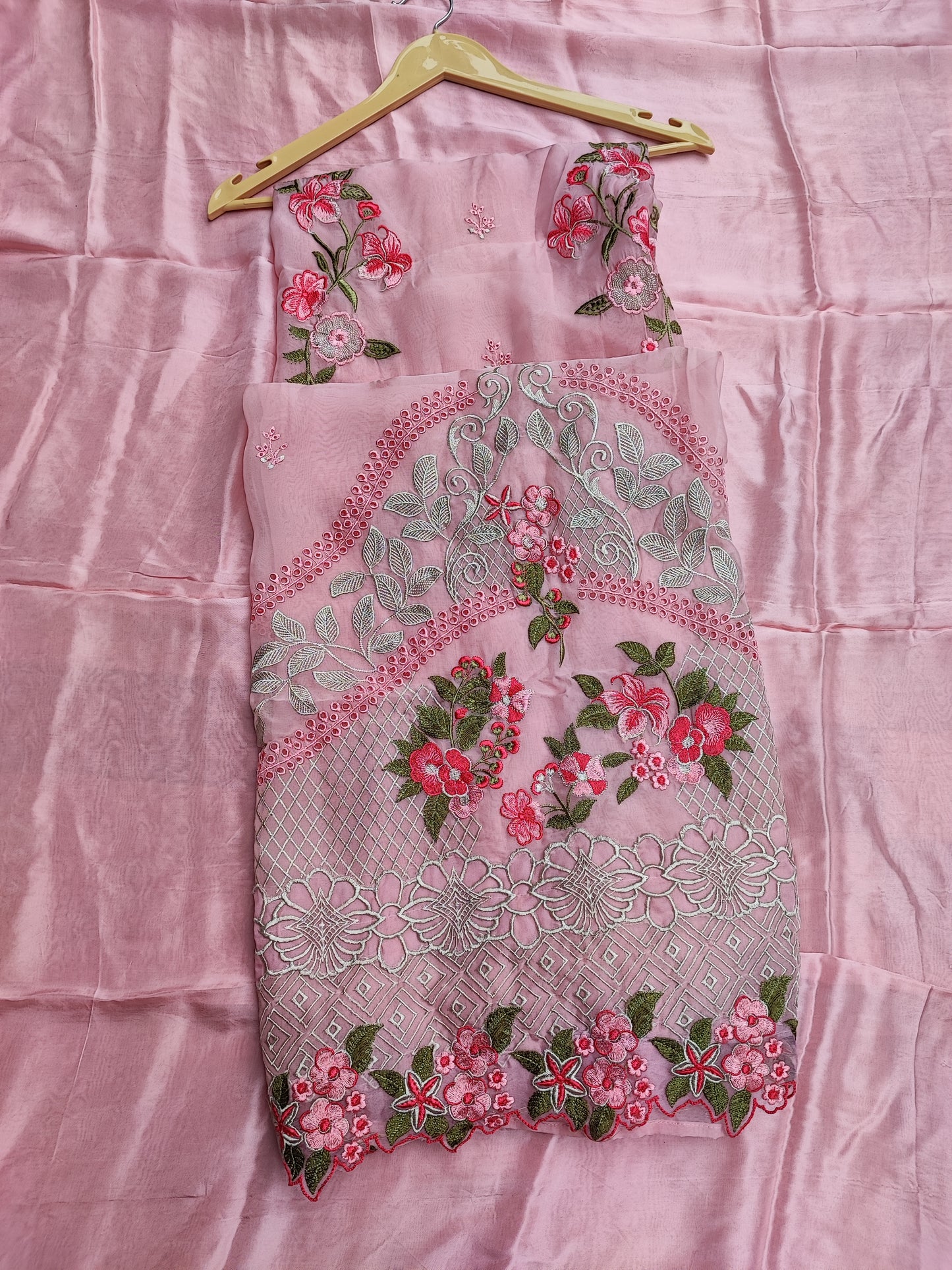 Pink Organza Pak Suit