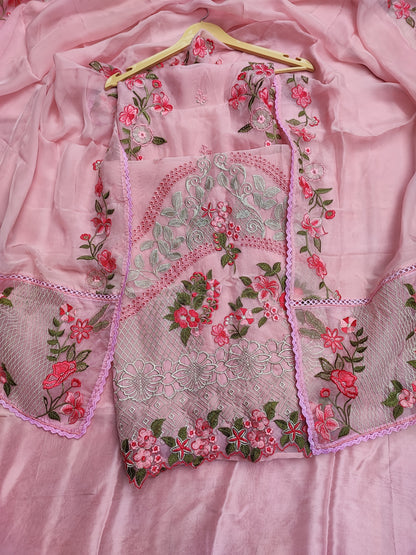 Pink Organza Pak Suit