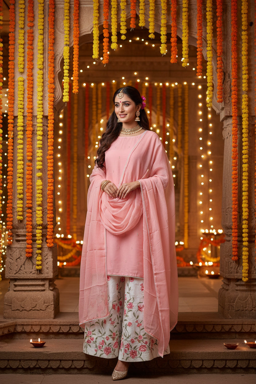 Peach Farshi Salwar Suit