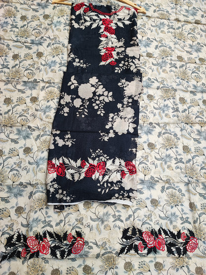 Black White Printed Suit
