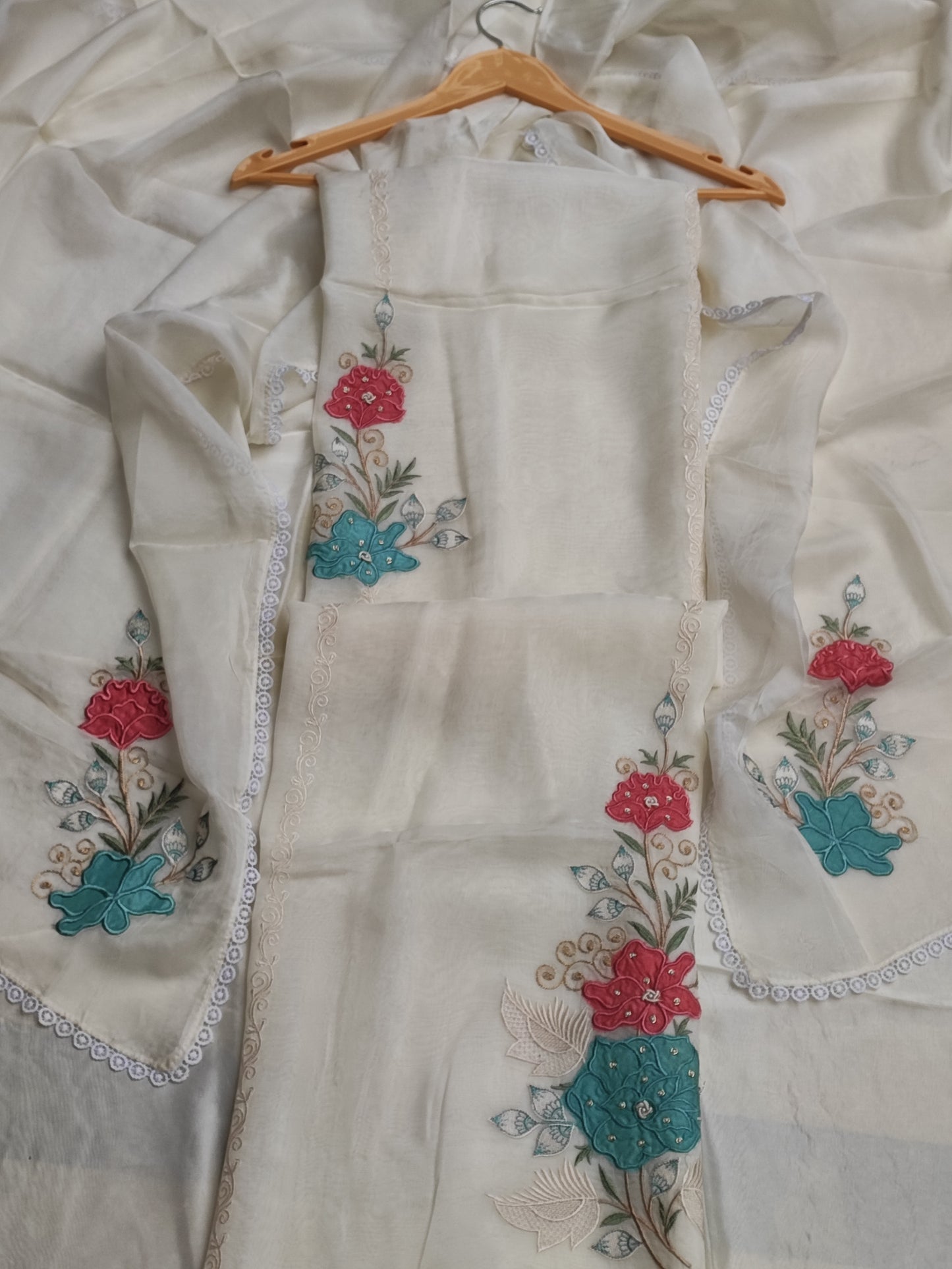 White Patch Work Suit