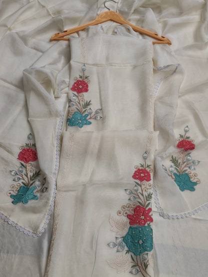 White Patch Work Suit