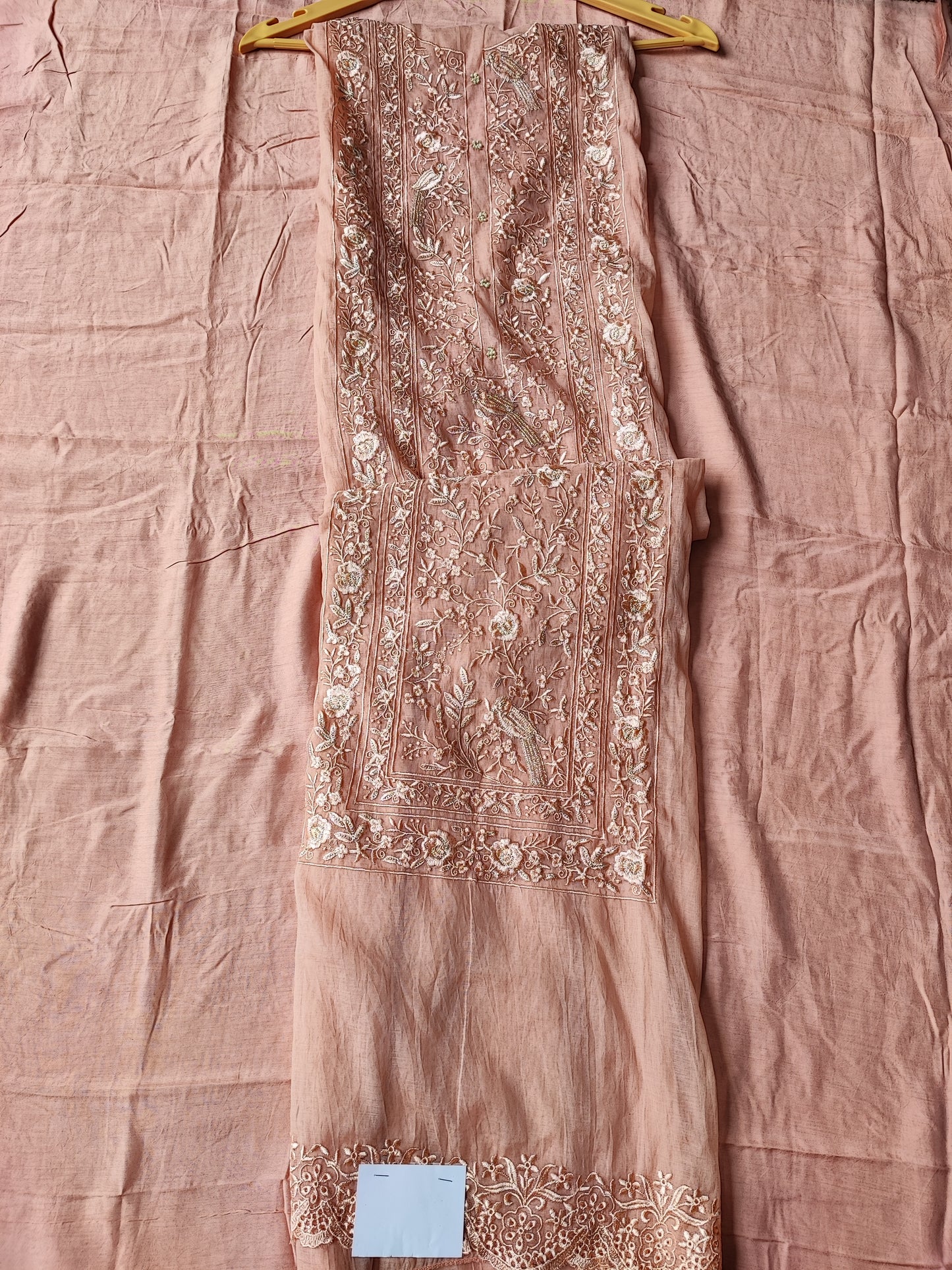 Dusty Pink Mul Suit with Thread Embroidery