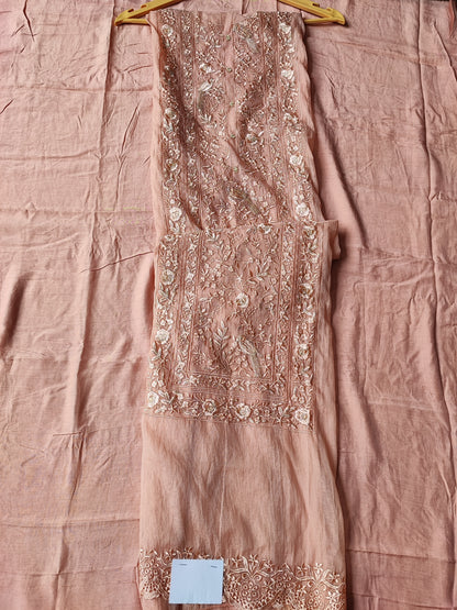 Dusty Pink Mul Suit with Thread Embroidery