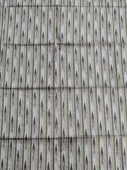 Tonal geometric print detail on mouse grey cotton fabric