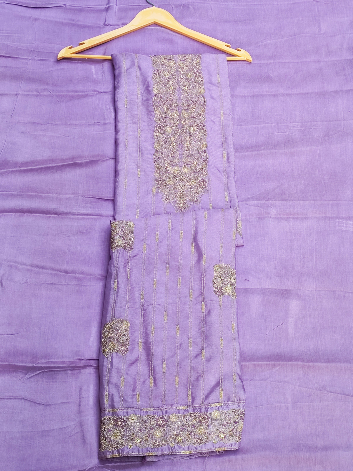Lavender Silk Suit with Banarasi Dupatta