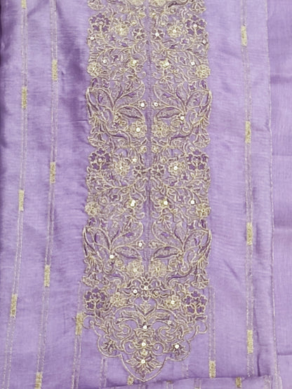 Lavender Silk Suit with Banarasi Dupatta
