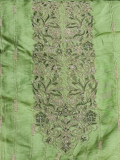 Parrot Green Silk Suit with Banarasi Dupatta