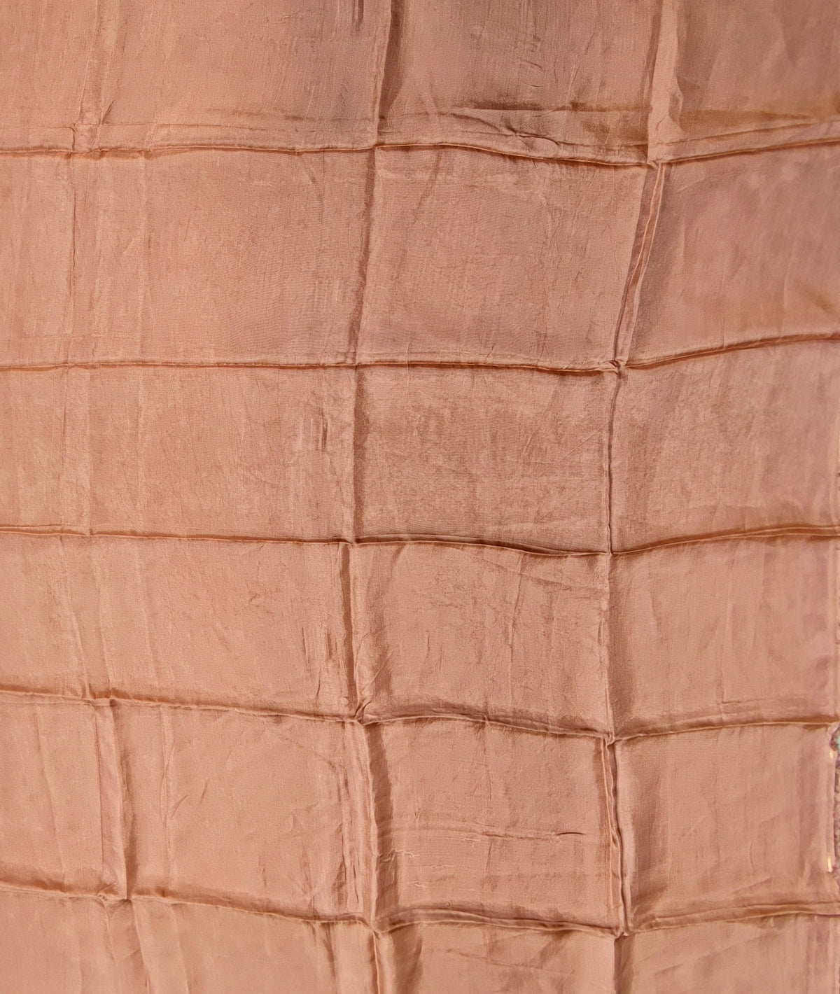 Golden Peach Tissue Suit with Bead & Zari Work