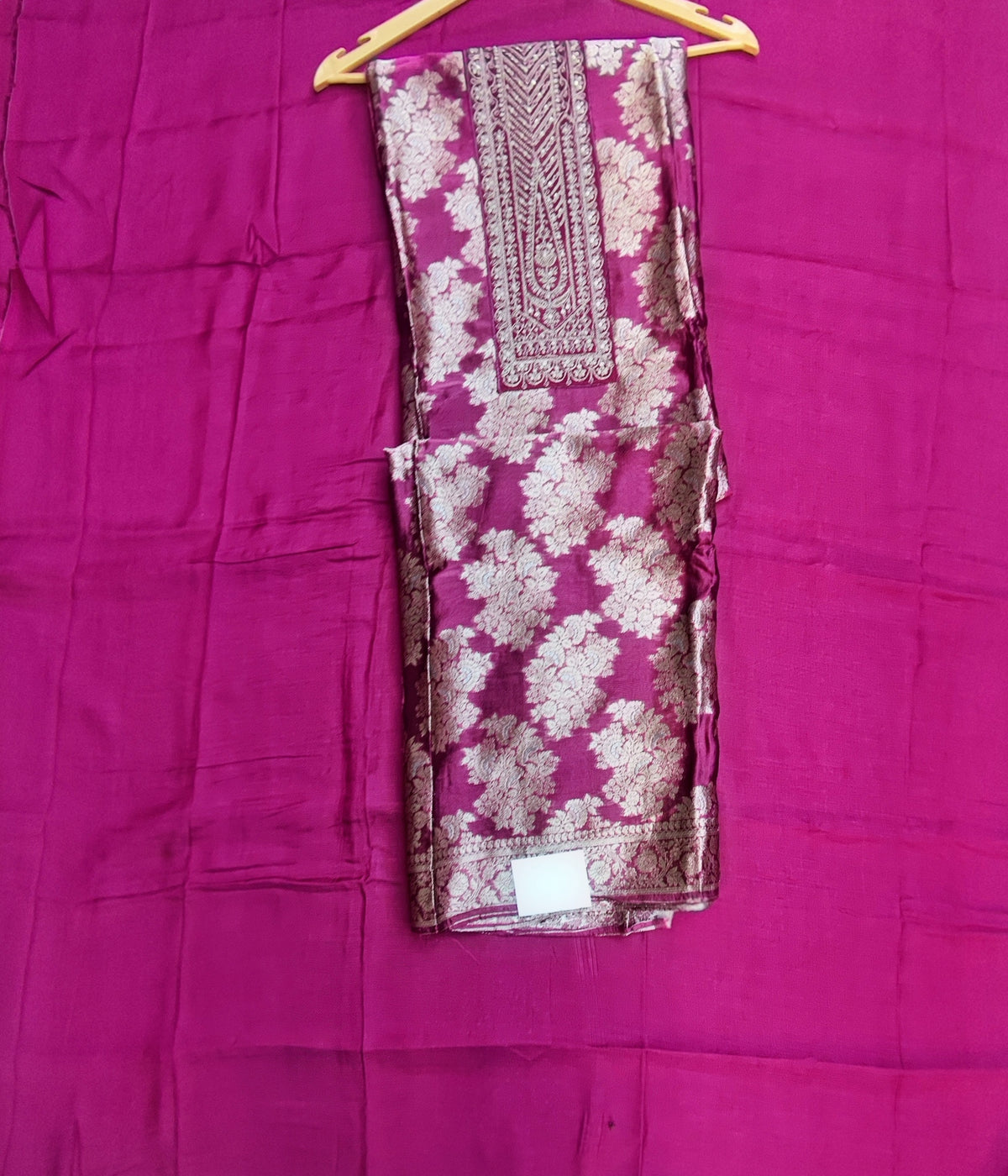 Purple Banarasi Woven Silk Suit with Zari Work