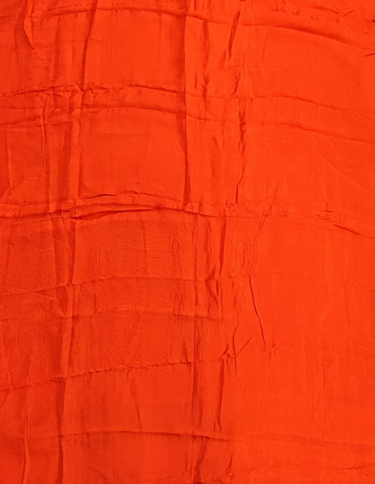 Orange Silk Suit with Bandhani Banarasi Dupatta