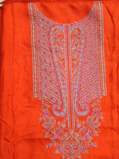 Orange Silk Suit with Bandhani Banarasi Dupatta