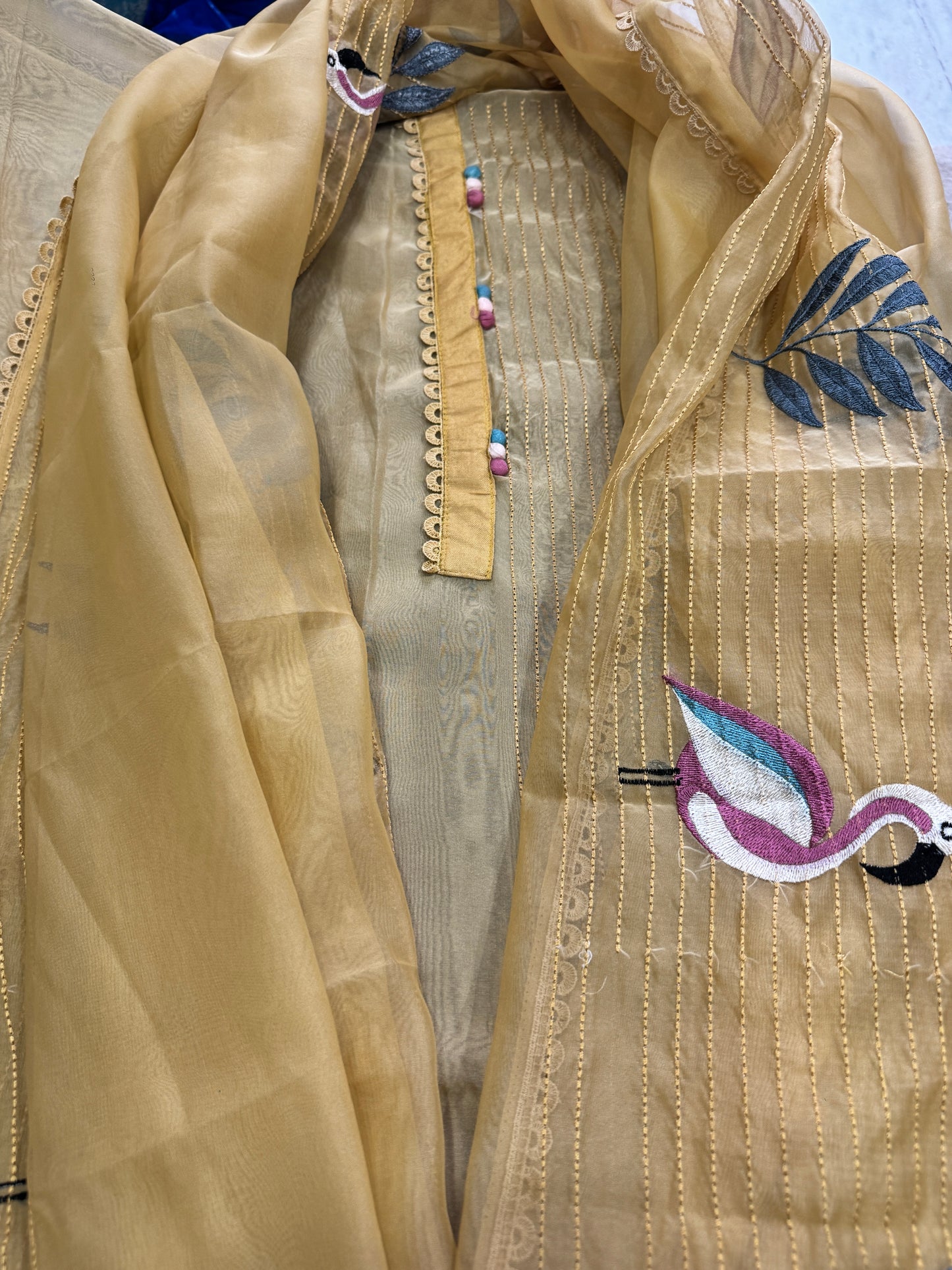 Butter Yellow Organza Suit