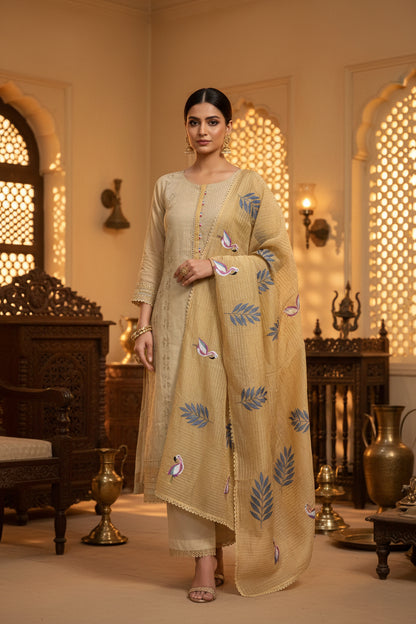 Butter Yellow Organza Suit