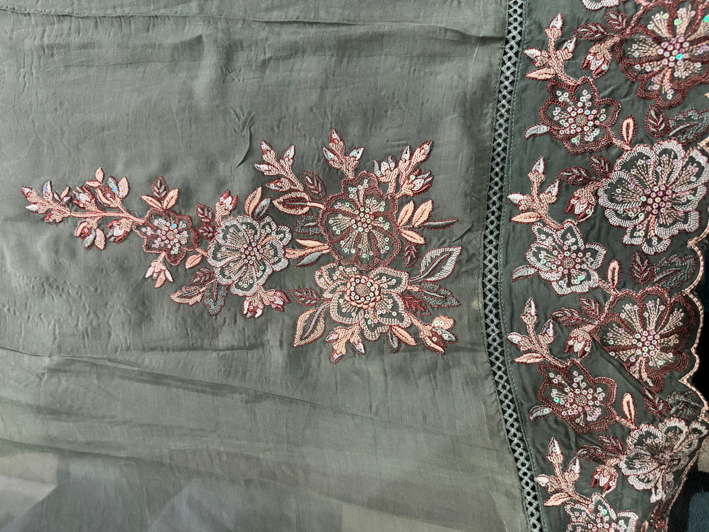 Olive Organza Suit