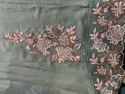 Olive Organza Suit