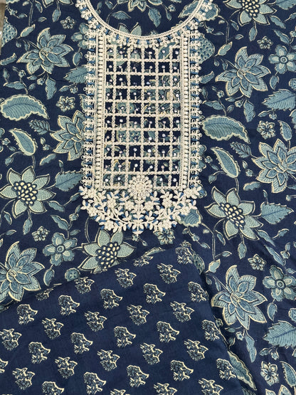 Blue Dori  Cotton Suit