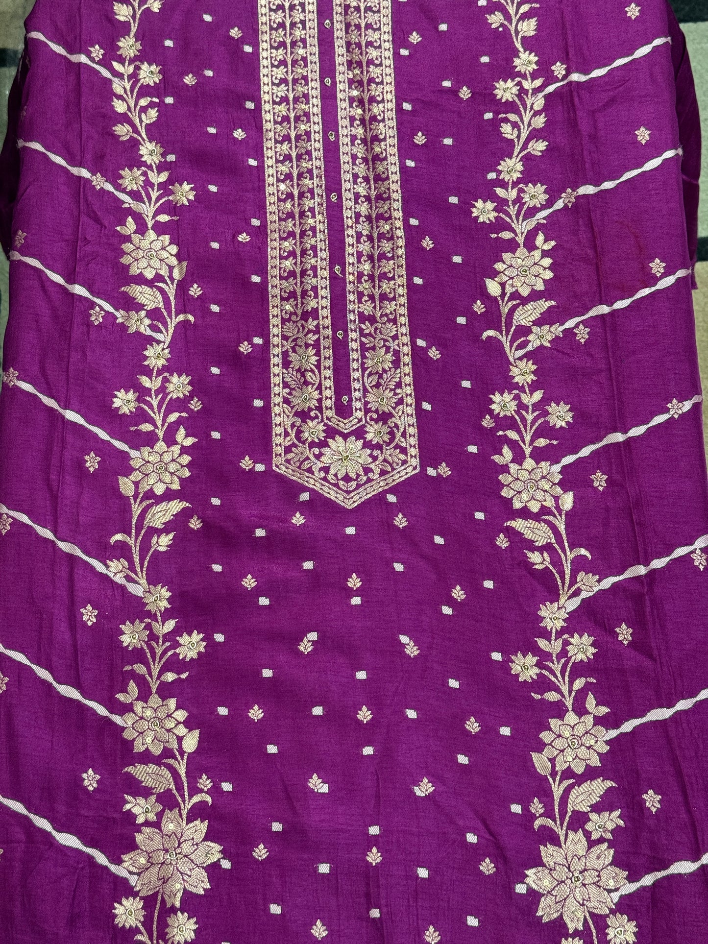 Purple Banarsi Silk