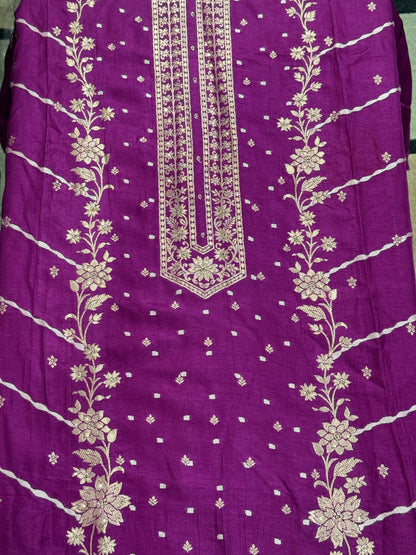 Purple Banarsi Silk