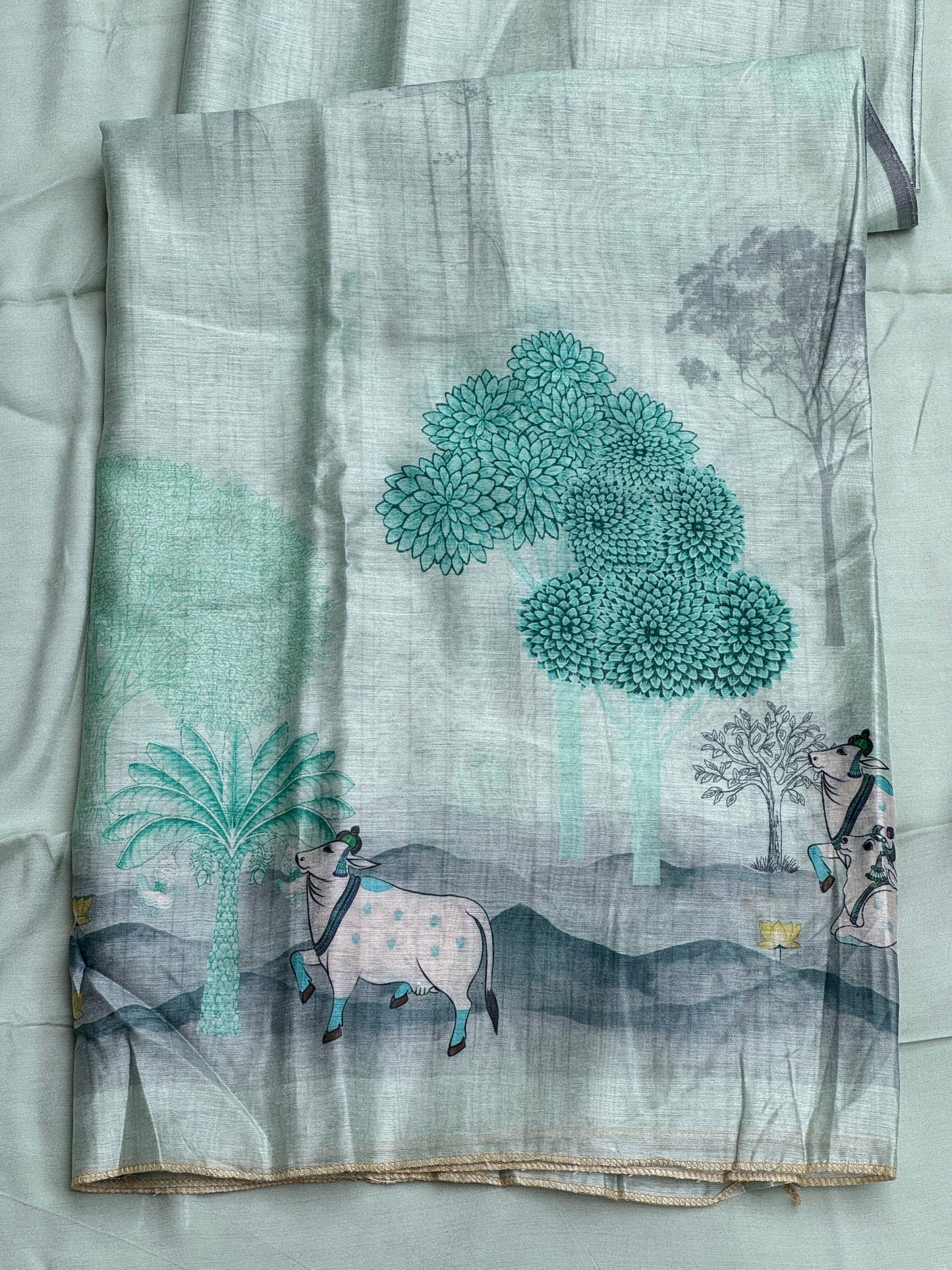 Pichwai Print Green Suit