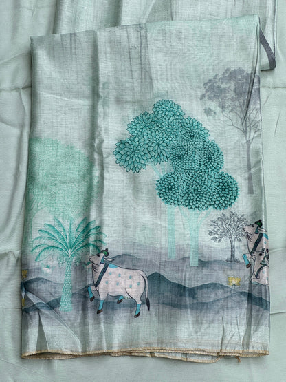 Pichwai Print Green Suit