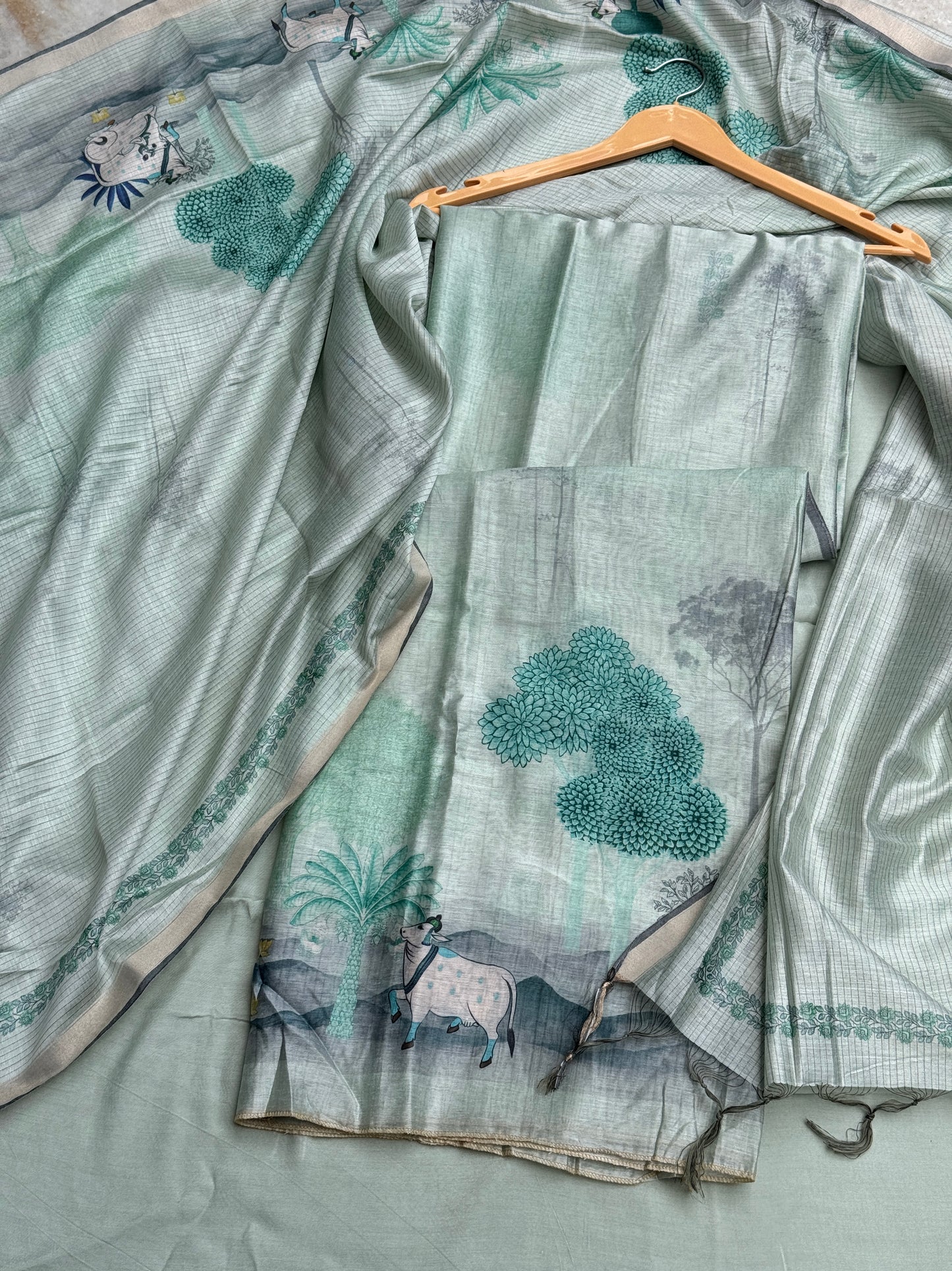 Pichwai Print Green Suit