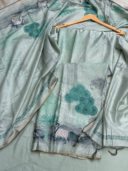 Pichwai Print Green Suit