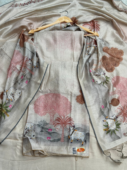 Pichwai Print Ivory Suit