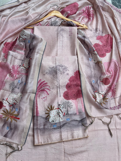Pichwai Print Peach Suit