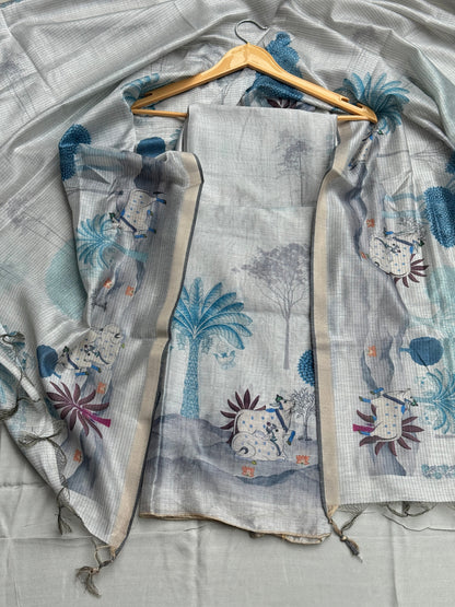 Pichwai Print Grey Suit