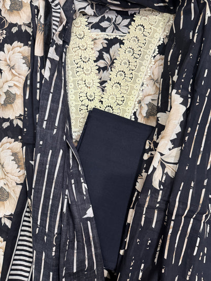 Black printed Mul Cotton