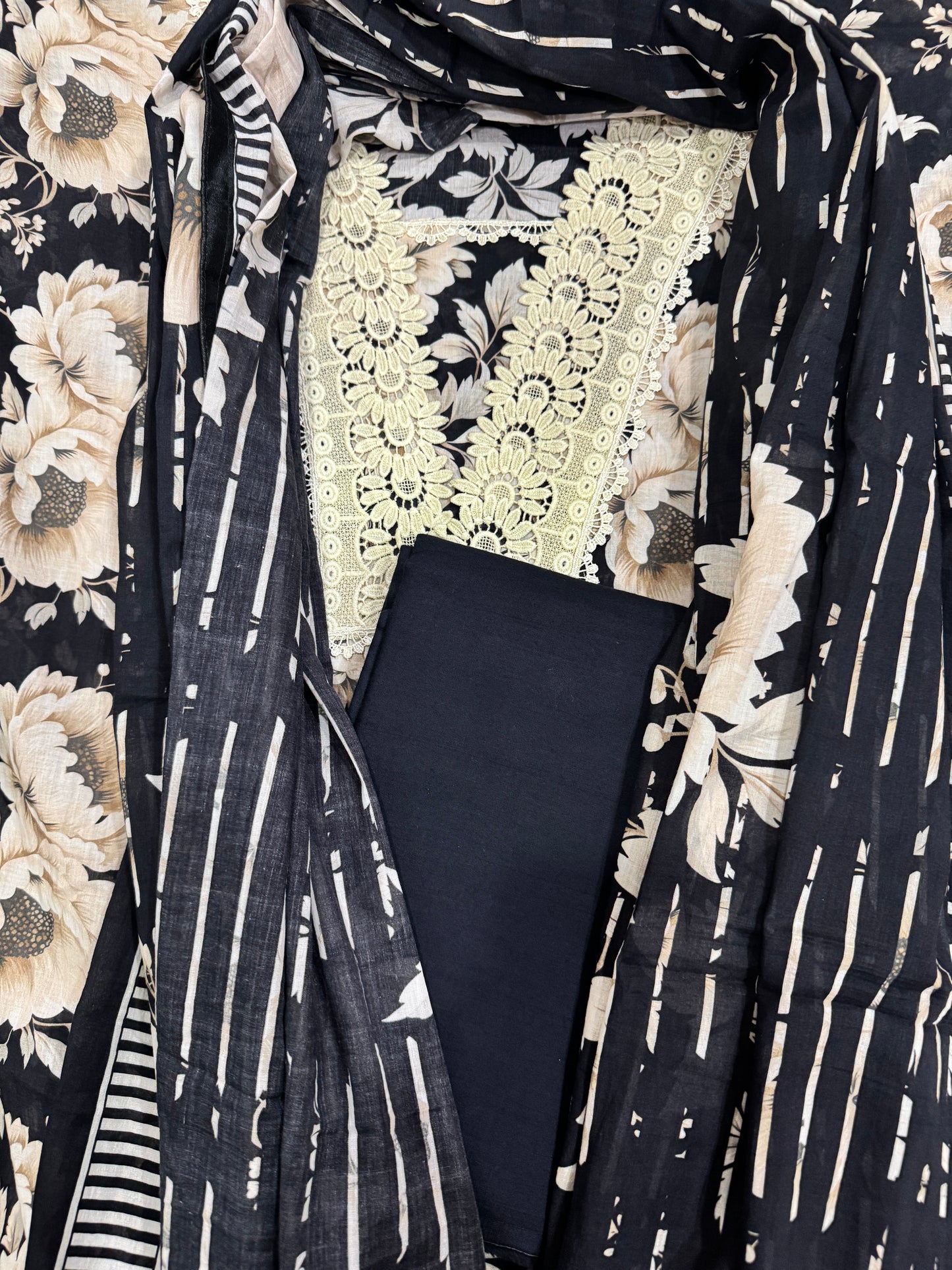 Black printed Mul Cotton